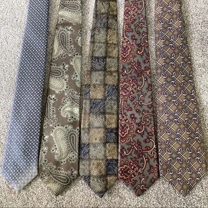 30% off - Bundle of Five Vintage Silk Grey & Beige Ties